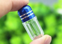 garrafa plástica de 3g Mini Plastic Capsule Bottles ISO9001 com tampão do metal