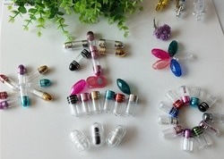 Mini Empty Plastic Pill Capsules azul 16mm com bolhas